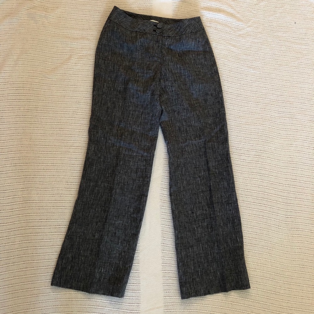 LOFT heather grey wide leg dress pant (00P)